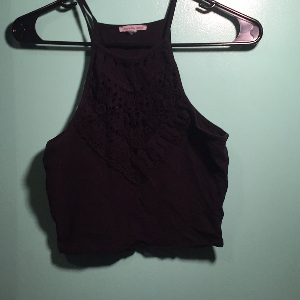 Cute crop too with see through top